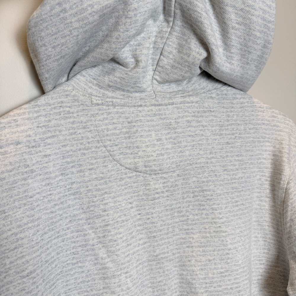 Jachs New York Mens S Recycled Fleece Henley Hoodie Gray Striped Drawstring Eco - Picture 7 of 13